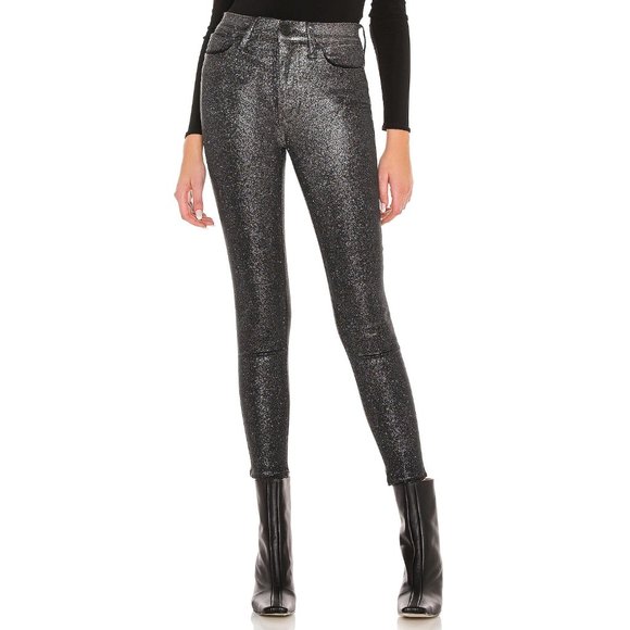 Hudson Jeans Jeans Nwt Hudson High Waist Skinny Black Glitter Jeans